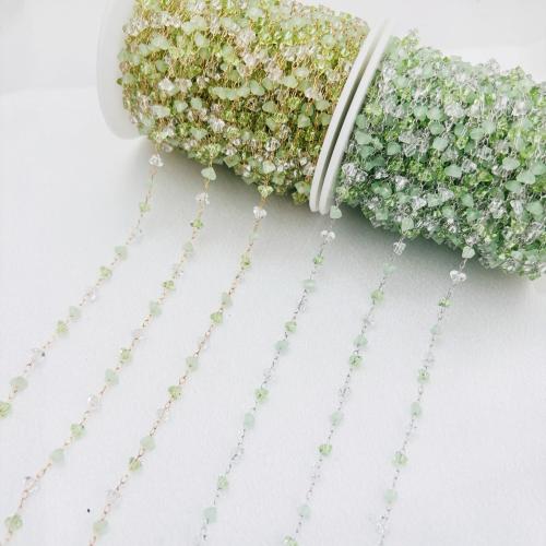 Drahokam korálkový řetěz, Mosaz, s Krystal, DIY, více barev na výběr, 110x90x50mm, Prodáno By m