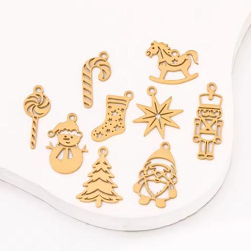 Nerezová ocel Šperky Přívěsky, 304 Stainless Steel, barva pozlacený, DIY, více barev na výběr, 10PC/Bag, Prodáno By Bag