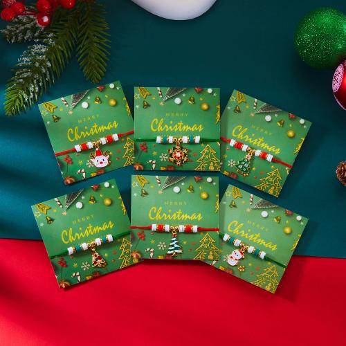 Vánoční prázdniny náramek, Zinek, s Pryskyřice, barva pozlacený, Vánoční design & smalt & s drahokamu, více barev na výběr, Prodáno By PC