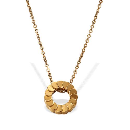 Nerezová ocel šperky náhrdelník, 304 Stainless Steel, 18K pozlacené, módní šperky & pro ženy & dutý, Prodáno By PC