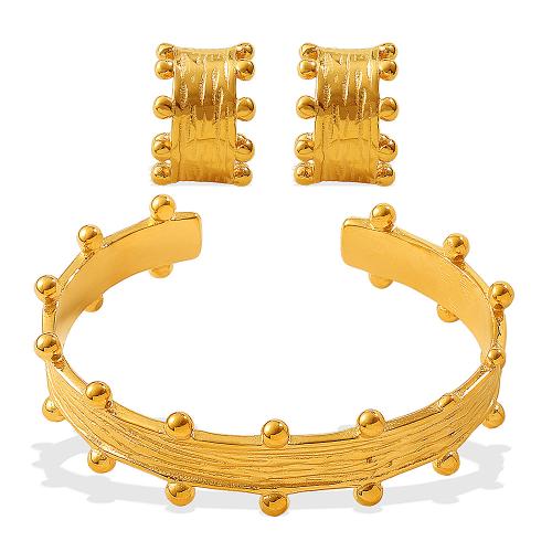 Stainless Steel smycken Ställer, 304 rostfritt stål, 18K guldpläterad, mode smycken & olika stilar för val & för kvinna, Säljs av PC