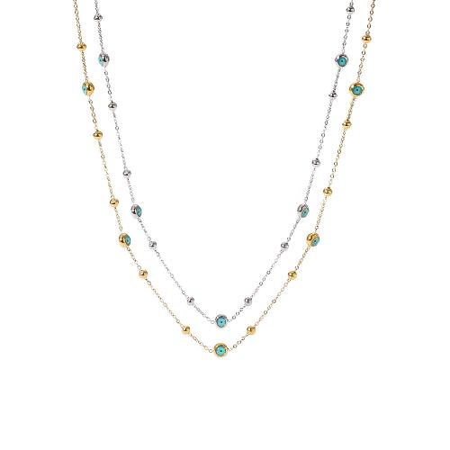 Nerezová ocel šperky náhrdelník, 304 Stainless Steel, s tyrkysový, módní šperky & pro ženy, více barev na výběr, Prodáno By PC