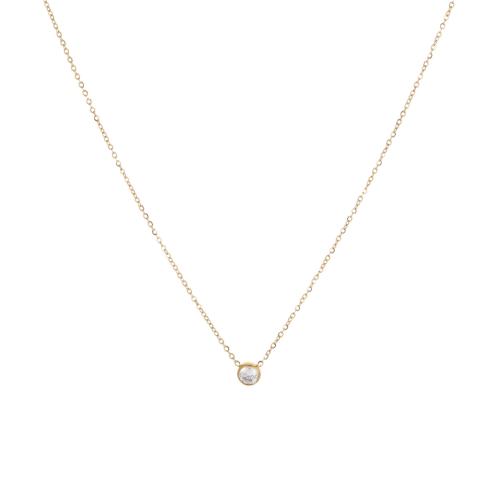 Nerezová ocel šperky náhrdelník, 304 Stainless Steel, módní šperky & pro ženy & s drahokamu, více barev na výběr, Prodáno By PC