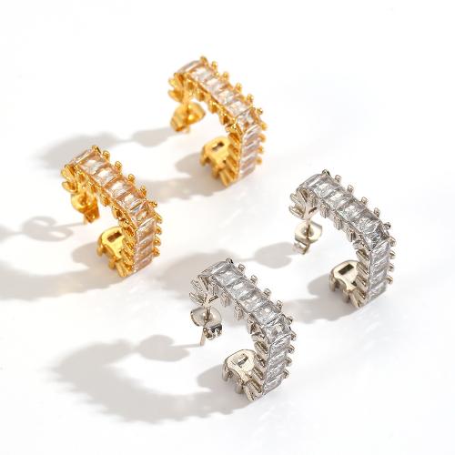 Cruach dhosmálta Graí Earrings, 304 Cruach dhosmálta, plátáilte, jewelry faisin & le rhinestone, dathanna níos mó le haghaidh rogha, Díolta De réir Péire