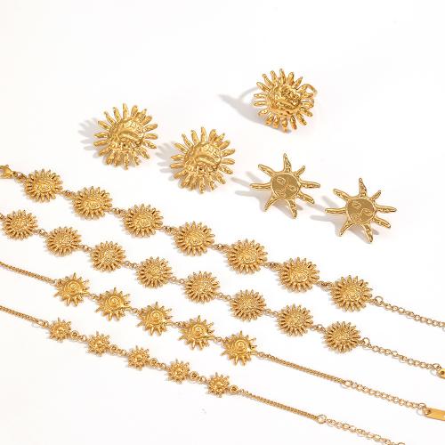 Stainless Steel smycken Ställer, Stud Örhänge & finger ring & armband, 304 rostfritt stål, plated, mode smycken, fler färger för val, Säljs av PC