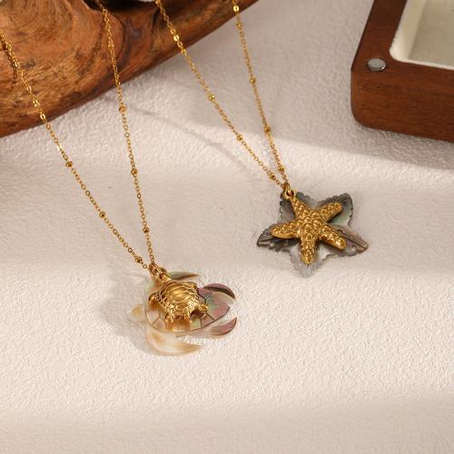 Nerezová ocel šperky náhrdelník, 304 Stainless Steel, módní šperky, zlatý, Prodáno By PC