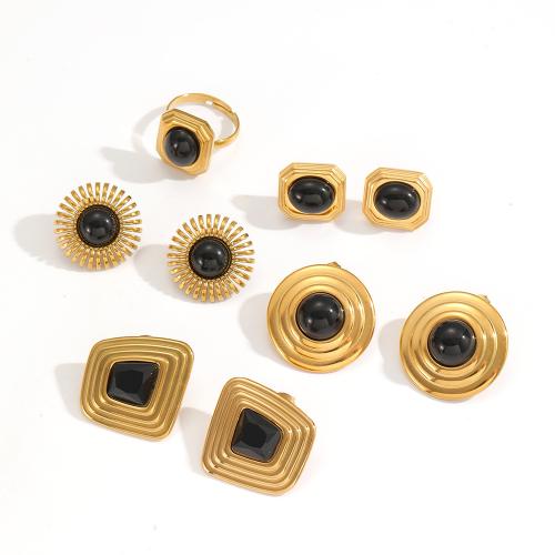 Orecchini in acciaio inossidabile, 304 acciaio inox, placcato, gioielli di moda & Micro spianare cubic zirconia, nessuno, Venduto da coppia