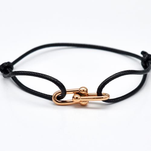 316L nerūdijančio plieno Apyrankė, su Vaškas, padengtą, unisex & reguliuojamas, daugiau spalvų pasirinkimas, Ilgis Apytiksliai 15-22 cm, Pardavė PC