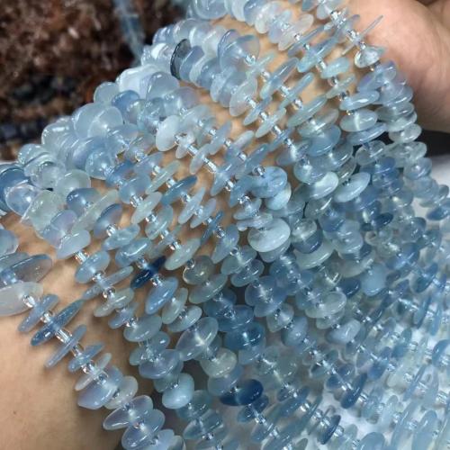 Gemstone Smycken Pärlor, Akvamarin, DIY, 10mm, Såld Per Ca 35-40 cm Strand