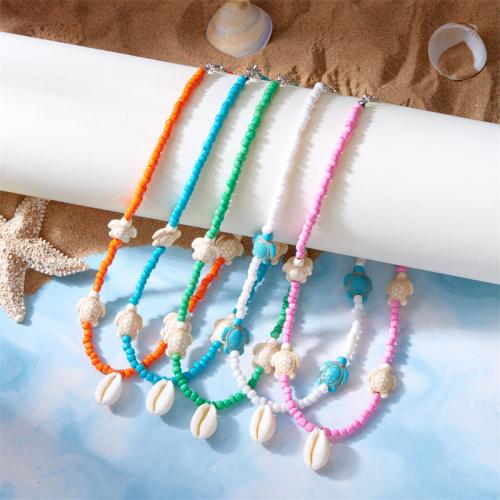 Collar de Nácar, Seedbead, con Nácar & aleación de zinc, chapado en color dorado, Joyería & esmalte, más colores para la opción, Vendido por UD