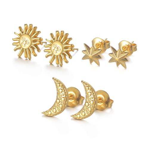 Brincos de garanhão de aço inoxidável, Aço inoxidável 304, banhado, joias de moda & Vario tipos a sua escolha & para mulher, dourado, vendido por par