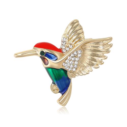 smalt Brož, Zinek, Pták, á, módní šperky & s drahokamu, smíšené barvy, Prodáno By PC