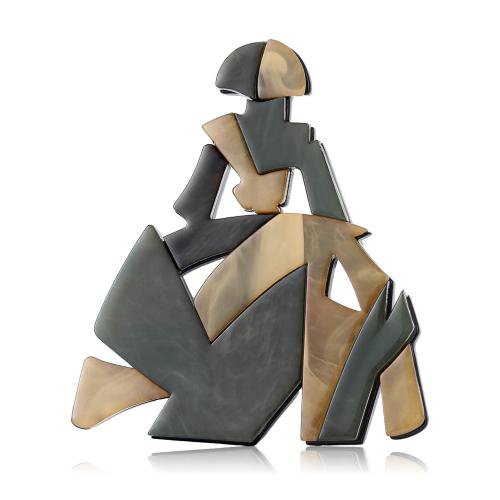 Akrylová brož, Akryl, s Zinek, módní šperky, smíšené barvy, Prodáno By PC