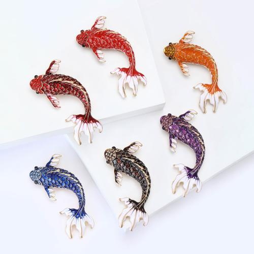 smalt Brož, Zinek, Ryba, á, módní šperky & s drahokamu, více barev na výběr, Prodáno By PC