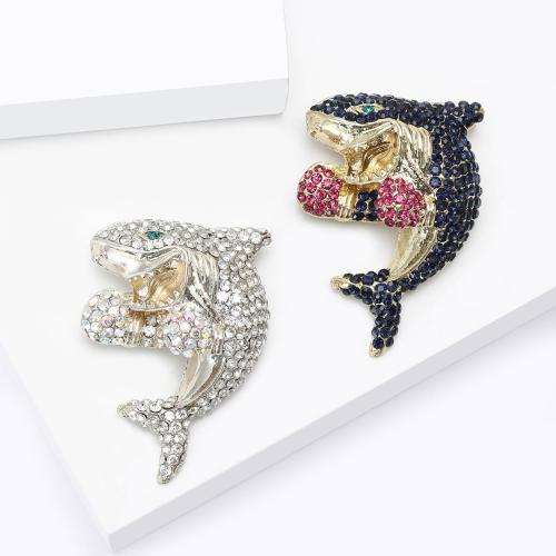 Drahokamu Brož, Zinek, Žralok, á, módní šperky & s drahokamu, více barev na výběr, Prodáno By PC