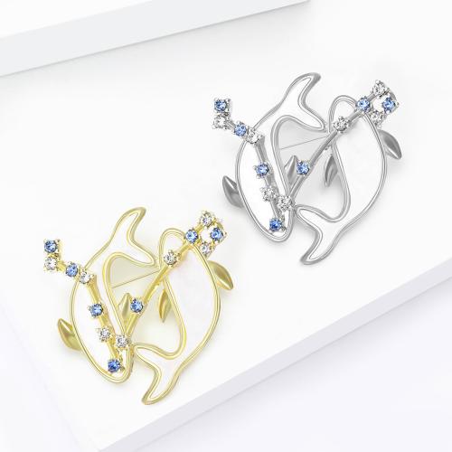 Drahokamu Brož, Zinek, Ryby, á, módní šperky & s drahokamu, více barev na výběr, Prodáno By PC