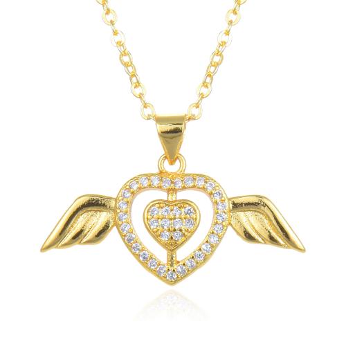 Collier en laiton cubique Zircon Micro Pave, avec 5cm chaînes de rallonge, pavé de micro zircon & pour femme & creux, plus de couleurs à choisir, Longueur 45 cm, Vendu par PC