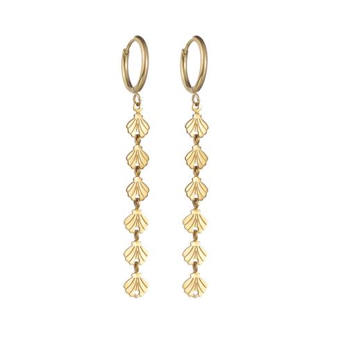 Boucle d'oreille goutte inox, Acier inoxydable 304, Placage, bijoux de mode & styles différents pour le choix & pour femme, doré, Vendu par paire