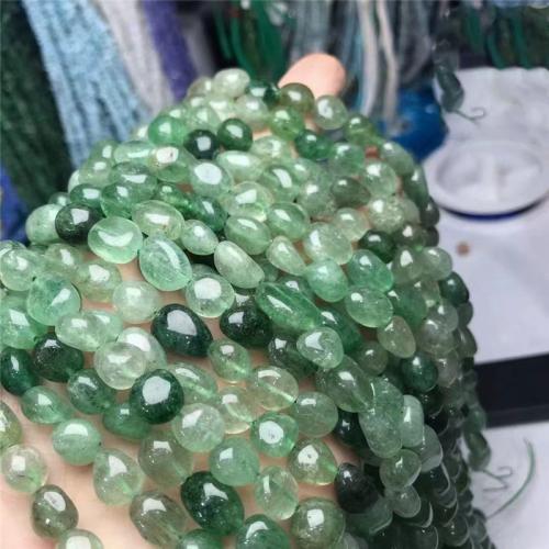 Grânulos de quartzo natural jóias, Morango Quartz, Pepitas, DIY, verde, beads length 9-12mm, vendido para Aprox 35-40 cm Strand