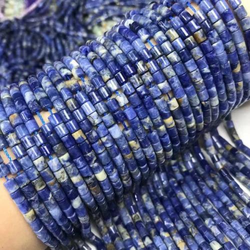 Sodalite Pärlor, Soda, Kolonn, polerad, naturliga & DIY, 4x4mm, Såld Per Ca 35-40 cm Strand