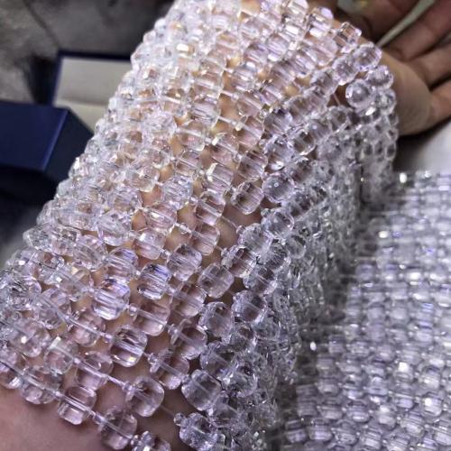 Natuurlijke bergkristal kralen, Plein, DIY & verschillende grootte voor keus & gefacetteerde, Per verkocht Ca 35-40 cm Strand
