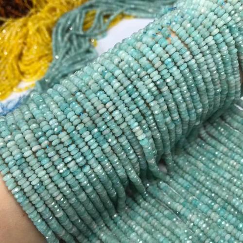 Amazonite Pärlor, Amazonit, Abacus, naturliga & DIY & fasetterad, 2x4mm, Såld Per Ca 35-40 cm Strand