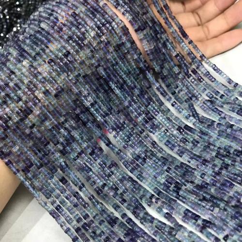 Fluorit Pärlor, polerad, DIY, Hyacinthine, 2x3.50mm, Såld Per Ca 35-40 cm Strand