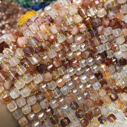 Gemstone Smycken Pärlor, Square, naturliga & DIY, 7x7mm, Såld Per Ca 35-40 cm Strand