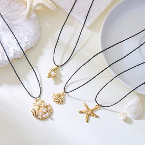 Zink Alloy Smycken Collier, med Vax & Plast Pearl, guldfärg pläterade, mode smycken, fler färger för val, Säljs av PC