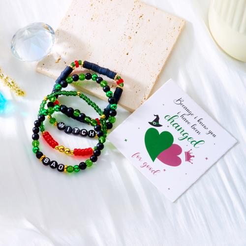 Bijoux bracelets de mode, alliage de zinc, avec Seedbead & argile de polymère, Placage de couleur d'or, bijoux de mode, plus de couleurs à choisir, Vendu par fixé