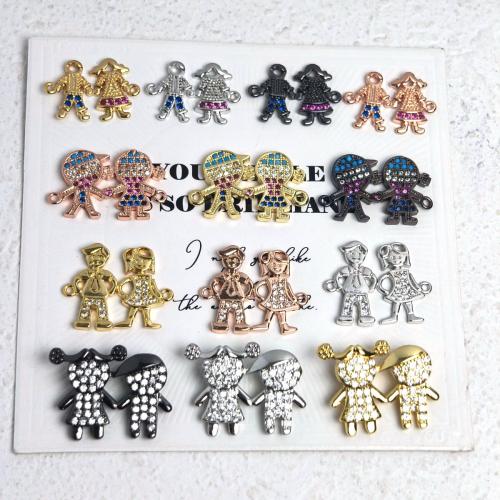 Fournitures bricolage bijoux, laiton, Placage, bijoux de mode & pavé de micro zircon, plus de couleurs à choisir, protéger l'environnement, sans nickel, plomb et cadmium, Vendu par PC