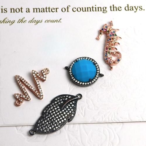 Zircon cubique Micro Pave laiton Connecteur, Placage, bijoux de mode & pavé de micro zircon, plus de couleurs à choisir, protéger l'environnement, sans nickel, plomb et cadmium, Vendu par PC