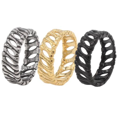 Prst prsten z nerezové oceli, 304 Stainless Steel, různé velikosti pro výběr & pro muže & dutý, více barev na výběr, Prodáno By PC