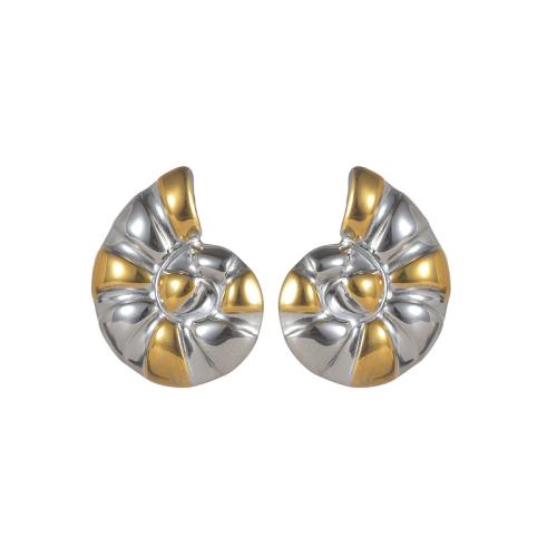 Nerezová ocel náušnice, 304 Stainless Steel, Ulita, módní šperky & pro ženy & dva tón, Prodáno By Pair
