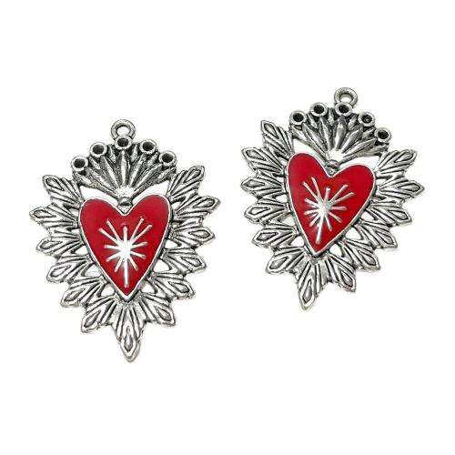 Přívěšek zinek slitiny, Srdce, á, DIY & smalt, smíšené barvy, 100PC/Bag, Prodáno By Bag