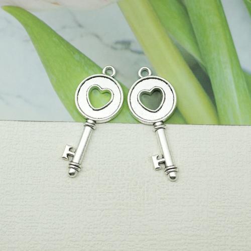 Zinek přívěsky na klíče, barva stříbrná á, DIY, stříbro, nikl, olovo a kadmium zdarma, 100PC/Bag, Prodáno By Bag