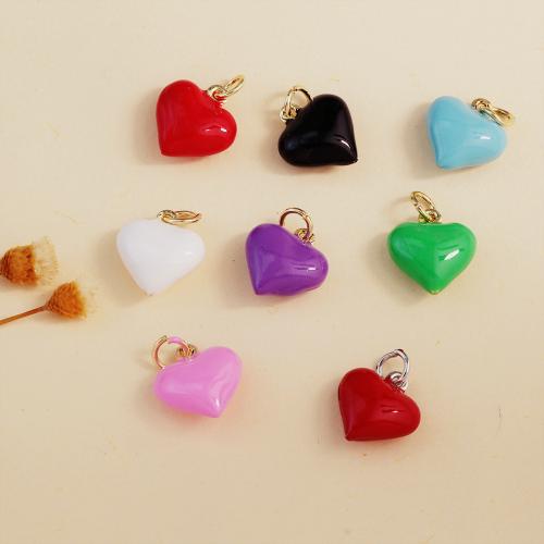 Pendentifs coeur en laiton, Placage, DIY & émail, plus de couleurs à choisir, protéger l'environnement, sans nickel, plomb et cadmium, Vendu par PC