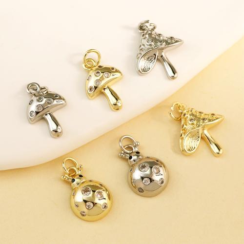 Cubique Pendentif en laiton zircon pavent, Placage, DIY & pavé de micro zircon, doré, protéger l'environnement, sans nickel, plomb et cadmium, Vendu par PC