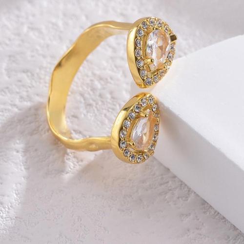 Cubic Zirconia nerezové prst prsten, 304 Stainless Steel, s Cubic Zirconia, á, různé materiály pro výběr & různé styly pro výběr & pro ženy, zlatý, Prodáno By PC