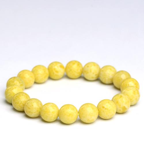 Jade bracelet, Rond, poli, naturel & unisexe & normes différentes pour le choix, Jaune, Vendu par brin