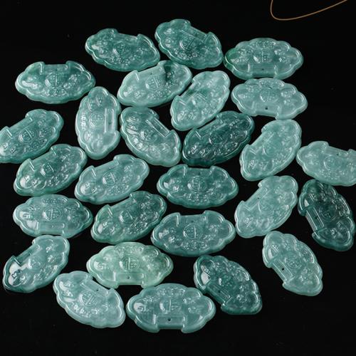 Gemstone Pendants Jewelry Jadeite Lock Carved Natural & DIY Grade A Sold By PC