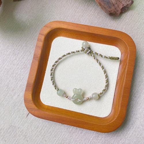 Hetian Jade bracelet, avec cordon de polyester, lapin, styles différents pour le choix & pour femme, Longueur Environ 6-10 pouce, Vendu par PC