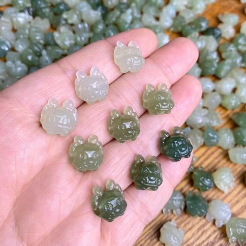 Jade Pärlor, Hetian Jade, Draken, polerad, DIY, Slumpmässig färg, 15mm, Säljs av PC