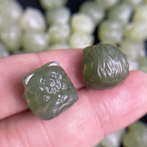 Jade Pärlor, Hetian Jade, Lion, polerad, DIY, fler färger för val, 14x14mm, Säljs av PC