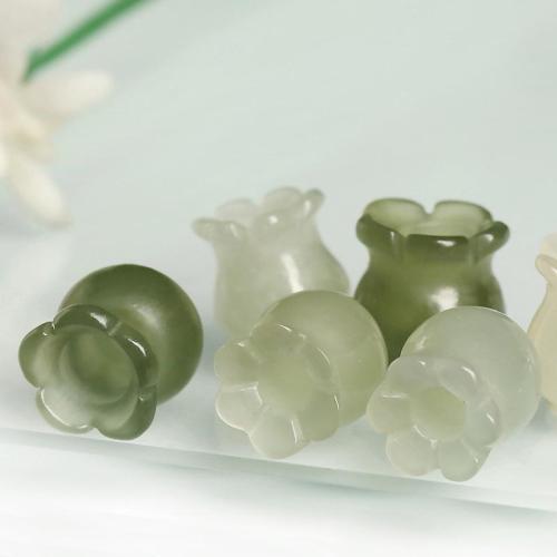 Jade Hängen, Hetian Jade, Blomma, DIY, fler färger för val, 8x9mm, Säljs av PC