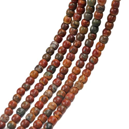 Gemstone Jewelry Karoliukai, Jasper Picasso, Pasidaryk pats, mišrios spalvos, 5x6mm, Parduota už 38 cm Strand