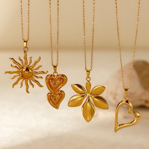 Stainless Steel smycken halsband, 304 rostfritt stål, guldfärg pläterade, mode smycken, gyllene, Säljs av PC