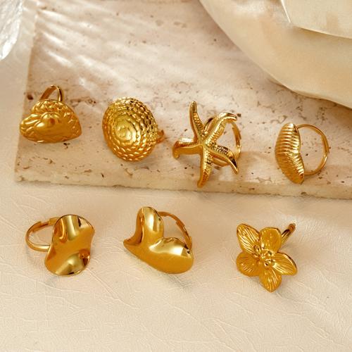 Prst prsten z nerezové oceli, 304 Stainless Steel, barva pozlacený, módní šperky, zlatý, Prodáno By PC