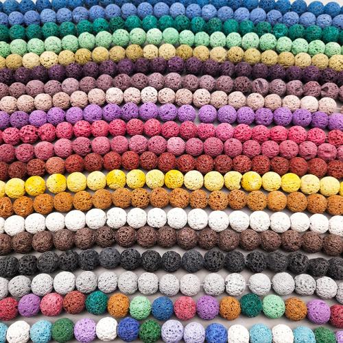 Naturliga Lava Pärlor, polerad, DIY & olika storlek för val, fler färger för val, Såld Per Ca 38 cm Strand