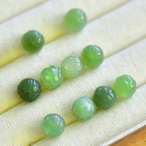 Jade Pärlor, Hetian Jade, Lotus, Sned, Naturligt & DIY, fler färger för val, 10mm, Hål:Ca 1mm, Säljs av PC